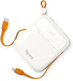 Resim HEARTZ H26 10000 MH PD 20W ve USB 22.5W FAST HIZLI ŞARJ DAHİLİ TYPE C VE LİGHTNİNG KABLOLU DÜNYA STANDARTLARINA UYGUN POLYMER BATARYA BİREBİR AMPER LCD GÖSTERGELİ POWERBANK 