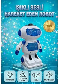 Resim Işıklı Müzikli Sesli Dans Eden Hareket Eden Akıllı 26,5cm İnteraktif Eğitici Oyuncak Robot 