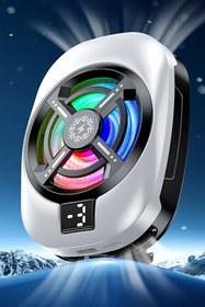 Resim Fibaks Telefon Soğutucu Fan Radyatörlü Aparatlı 15w Power 3 Farklı Derece Ayarlı Rgb Işıklı Beyaz Fan 