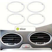Resim Meridiangoods Ford Focus 2 2005-2013 Hava Çıkışı Trimi 4 Parça Gümüş Set 