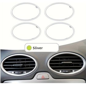 Resim Meridiangoods Ford Focus 2 2005-2013 Hava Çıkışı Trimi 4 Parça Gümüş Set 