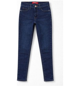 Resim Bluew White Kadın Lacivert Skinny Fit Dar Paça Likralı Jean Pantolon 