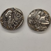 Resim Replika 1 Adet Antik Yunan Bronz Para Taklidi, Mini Anma Parası, Çapı 2.01cm, Küçük Hediyeler veya Parti İkramları İçin Uygun 
