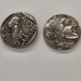 Resim Replika 1 Adet Antik Yunan Bronz Para Taklidi, Mini Anma Parası, Çapı 2.01cm, Küçük Hediyeler veya Parti İkramları İçin Uygun 