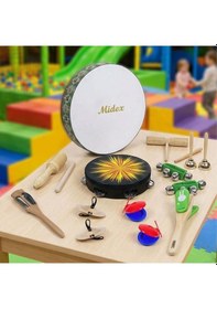 Resim Midex Örf Aletleri Seti Small Paket Bendir Tef Marakas Zil Blok 10 Parça 