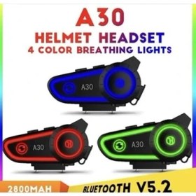 Resim Motoyel A30 Motosiklet Intercom Bluetooth Kulaklık 