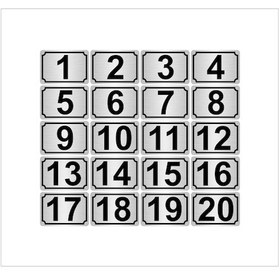 Resim Metal Kapı,Masa,Dolap Numarası 3,5Cmx5Cm 20 Adet (1…20) (429037459) 