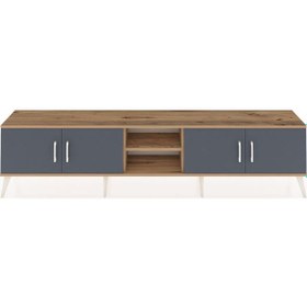 Resim Arges Tv Ünitesi 3 Raflı 4 Kapaklı 220x30x51 Çam-antrasit/çam Antrasıt/atlas Çam - Atlas Çam 