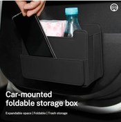 Resim Dashanshop 1 Paket Kahverengi Katlanır Süet Deri Araç Çöp Kutusu Telefon Su Şişesi Kartlık Organizör 