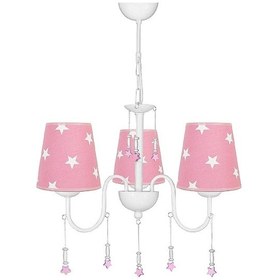 Resim Şenay Aydınlatma Çocuk Odası 3'Lü Kumaş Abajur Avize-Pembe Beyaz (456081632) 