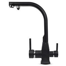 Resim İdeal Mağaza Su Arıtma Cihazı İçin 3 Yollu Siyah Musluk 