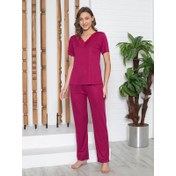 Resim Limissi Kadın Pijama Takımı S-XXL Vişne 