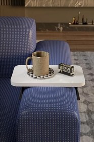 Resim Yan Sehpa Ayarlanabilir Tepsi DİKDÖRTGEN Dekoratif Modern Yatay Dikey Koltuk Sehpası BEYAZ 