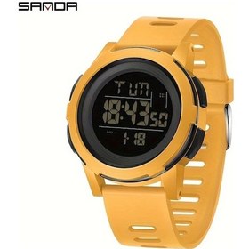 Resim Gaojunshop01 Spor Saati Sarda - Sarı, Çok Fonksiyonlu, Gece Işığı, Kronometre, Alarm, Tpu Kordon Diğer 