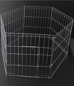 Resim Çotanak Kafes Köpek Kedi Çiti Panel Oyun Alanı 6 Parça Metal 100 x 62 CM 