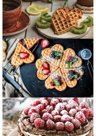 Resim Kiwi KSM-2442 Kalp Desenli Yapışmaz Plakalı Paslanmaz Çelik Waffle Makinesi 