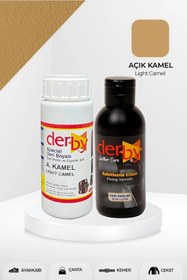 Resim Derby Special Açık Kamel Deri Boyası Ve Cilası 100 ml - 2'li Set / Mont Eşya Çanta Deri Boyası 