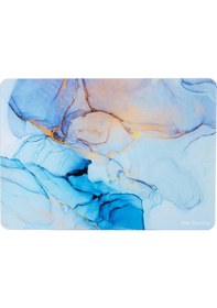 Resim Apple Uyumlu MacBook Pro Kılıf 13 İnç M1-m2, Marble14nl Type-c'li Model A2338 A2289 A2251 A1706-08 A1989 A2159 İle Açık Mavi 