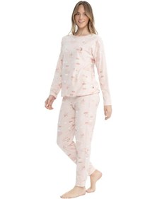 Resim U.S. Polo Assn. Kadın Pembe Melanj Yuvarlak Yaka Pijama Takımı-pembe Melanj-l Çok Renkli 