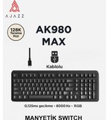 Resim Ak980 Max He Manyetik Switch Klavye- 128k Tarama Hızı-0.125 Ms Ultra Düşük Gecikme-8000 Hz 