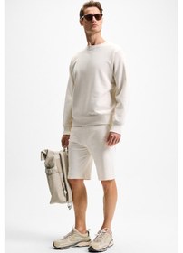 Resim Grimelange BONELL Erkek %100 Pamuk Relaxed Bisiklet Yaka Uzun Kollu Ekru Sweatshirt 