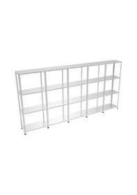 Resim Raf Burada 4 Katlı 5'li Galvaniz Çelik Raf - Depo, Arşiv, Kiler, Dosya, Market Rafı-31x75 cm-150 cm-1.50 mm 