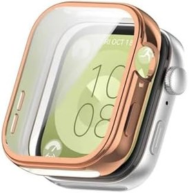 Resim CONSTRAIN - Huawei Watch Fit 3 Silikon Parlak Renkli Ekran Koruyuculu Kasa Koruyucu (Fit/Fit 2 ile Uyumlu Değildir) - Pembe 