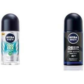 Resim Men Erkek Roll-on Deodorant Kick Fresh Ter Ve Ter Kokusuna Karşı 48 Saat Koruma, 50 Ml X2 + Men Erkek Roll On Deodorant Deep Dimension 72 Saat Anti-perspirant Koruma 50 Ml 