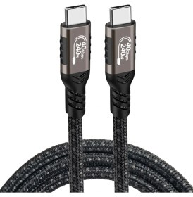 Resim Siyah QG01 Type-C To Type-C Usb4 Pd Data Kablosu 240W 40GBPS 8K@60Hz 1 Metre 