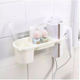 Resim Kara's Banyo Fön Rafı Diş Fırçalık Lif Askılı Organizer Yapışkanlı 