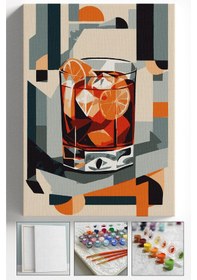 Resim Sayılarla Boyama Hobi Seti Çerçeveli Numaralı Tuval Fırça Boya Dahil Kasnaklı 40x50 Cm Viskibardak 