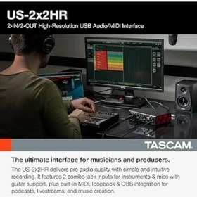 Resim US-2X2HR 192 Khz Yüksek Çözünürlüklü USB Ses Kartı 2 Giriş 2 Çıkış 