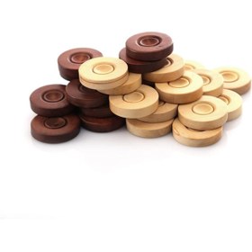 Resim Sevimle Store Ağacından El İşçiliği İle Üretilmiş Ahşap Tavla Pulu (35 Mm Kuru Şimşir Ahşap Tavla Pulu) 