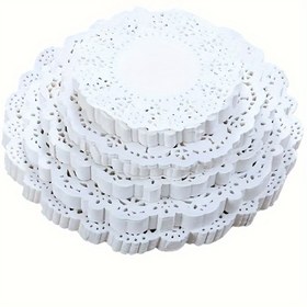 Resim 100 Adet Şık Beyaz Dantel Kağıt Servisler | Pişirme, Masa Dekoru için Çok Yönlü & Tek Kullanımlık Servis Altlıkları | Kahve, Kek, Tatlılar için İdeal | DIY Projeler, Bayram Kutlamaları için Mükemmel | Çeşitli Boyutlar, DIY El Sanatları Malzemeleri|Karmaşık Servis Şekilleri|Çok Yönlü Mutfak Eşyası 