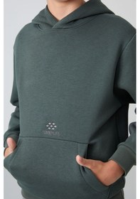 Resim Tommylife Tommy Life Haki Pamuklu Kalın İçi Tüylü Yumuşak Dokulu Standart Fit Baskılı Erkek Çocuk Sweatshirt - 11215 Haki 