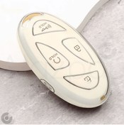 Resim Alazpay Hyundai Tucson Ioniq Kona Elantra TPU Anahtar Kılıfı 5 Tuşlu Model (Beyaz Gümüş) 