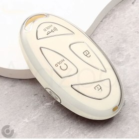 Resim Alazpay Hyundai Tucson Ioniq Kona Elantra TPU Anahtar Kılıfı 5 Tuşlu Model (Beyaz Gümüş) 