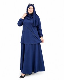 Resim Kadın Büyük Beden Elmas Penye Etekli Takım - Bordo / 2XL 