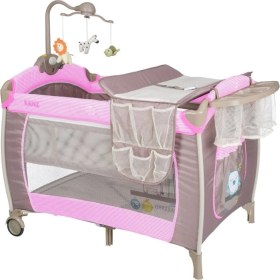 Resim Alkasaz Kanz Hamburg 70X110CM Dönenceli Oyun Parkı Seyahat Yatağı - Pembe 