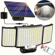 Resim 1 adet 212LED Güneş Enerjili Su Geçirmez Bölünmüş Duvar Işıkları, 212 Süper Parlak LED Boncuklu, Güneş Hareket Sensörlü Işık, Dış Mekan Akıllı Lamba, IP65 Su Geçirmezlik Derecesi, 3 Aydınlatma Modu, Teras, Garaj, Veranda, Bahçe Günlük Aydınlatma için Uygun 