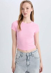Resim DeFacto Fitted Fitilli Kaşkorse Basic Tişört Kadın 