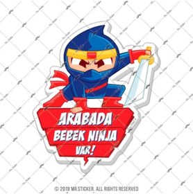 Resim Bay Etiket Bob16 Arabada Bebek Ninja Var Etiketi 