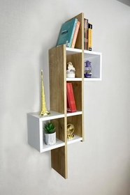 Resim Mudesa Duvar Rafı Kitaplık Duvara Monte Kitap Rafı Modern Dekoratif Pratik Şık Raf Ev Dekorasyonu 