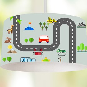 Resim BelezaHome Gri Yol Araba Dekoratif Sarkıt Çocuk Odası Avize 