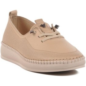 Resim Bej Anatomik Taban Hakiki Deri Kadın Günlük Ayakkabı Voyager Z083 Z Bej 