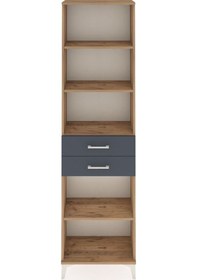Resim Arges Dolap 4 Raflı 2 Çekmeceli 60x30x221 Çam-antrasit Çam 