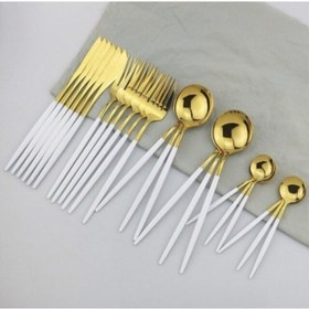 Resim Ikon 36 Parça Beyaz Gold Çatal Kaşık Bıçak Seti Beyaz Gold 