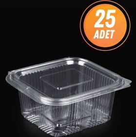 Resim Anı Plastik Sızdırmaz Kap 500 gr cc Kullan At Tek Kullanımlık Plastik Kapaklı Kase 25 Adet 
