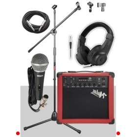 Resim MarkEntegra 25W Elektro Gitar Amfi Seti - Kırmızı 