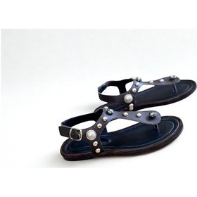 Resim Ne&ve Shoes Kahve Hakiki Deri Kadın Parmak Arası Taşlı Sandalet Kahverengi 
